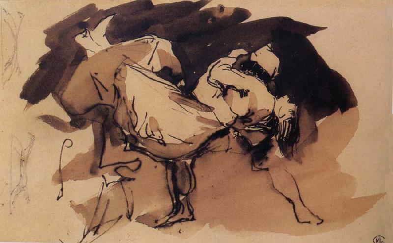 Francisco Goya Eugene Delacrois after Capricho 8,Que se la llevaron Sweden oil painting art